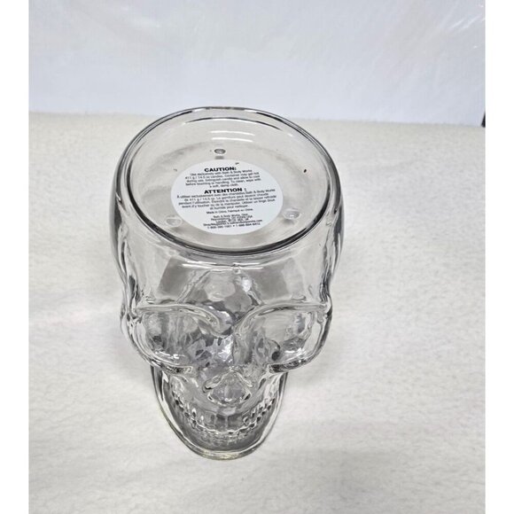 Bath and Body Works 3 Wick Candle Holder Clear Skull with Led Lighting works - Picture 6 of 12